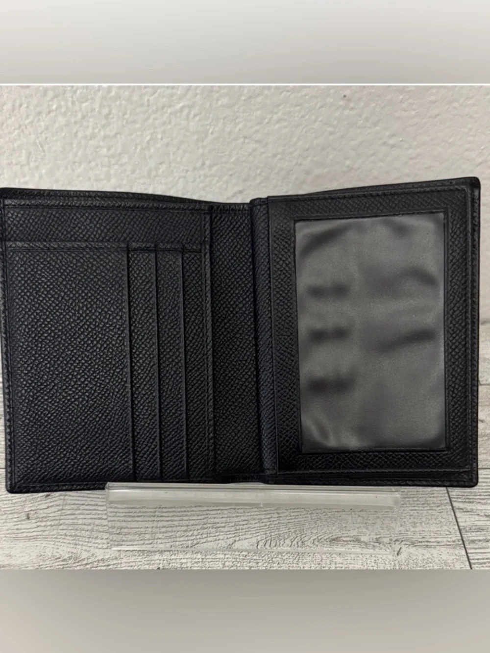 Bvlgari Black Pebbled Leather Men’s Bifold Wallet - Like New